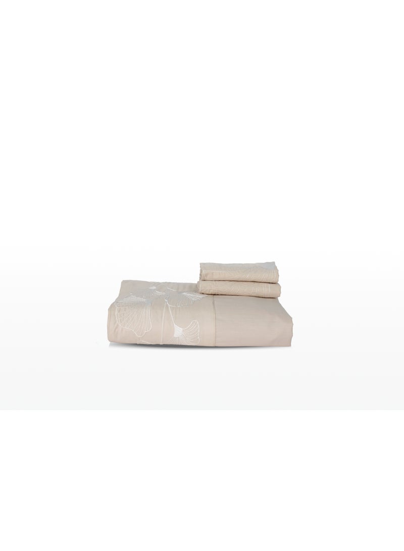 200 TC- Flora - Luxury 100% Egyptian Cotton Blend Embroidered Bed Sheet 3 pcs Set – Soft, breathable, and durable bedding featuring intricate embroidery, crafted from premium Giza 86 cotton for elegant comfort.