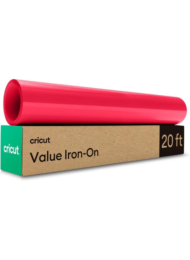 Cricut® Value Iron-On, Red (12 in x 20 ft)- HTV Heat Transfer Vinyl - Image 1