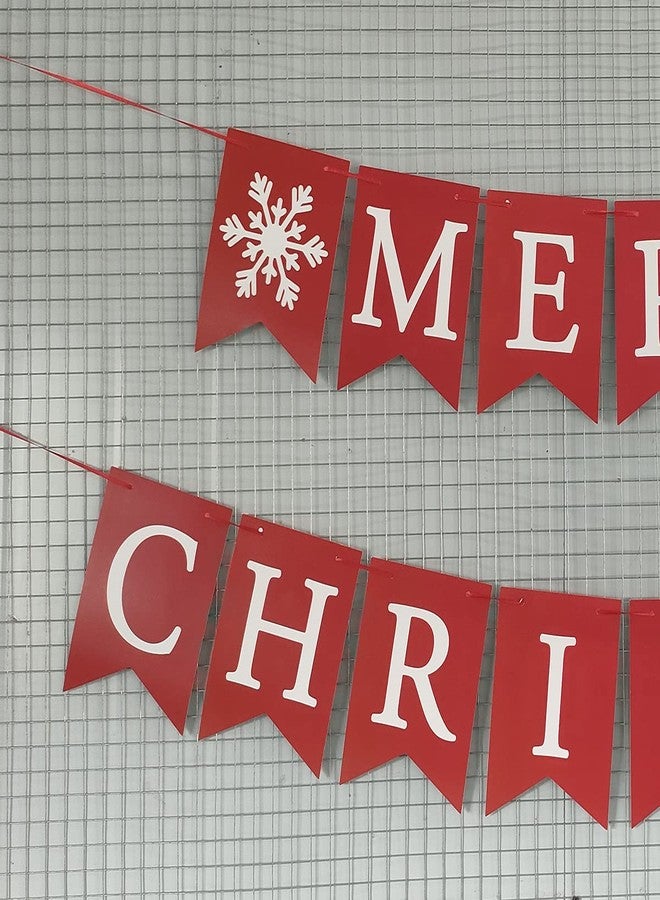 NAOPSY Merry Christmas Banner Sign for Fireplace Decor - Wall Decor & Cubicle Hanging - Indoor Farmhouse Christmas Decor - Image 2