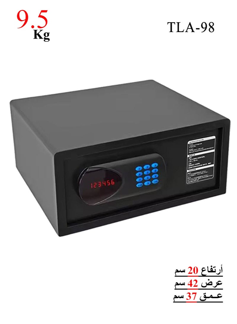 تجوري خزنة فندقية أمنية - مقاومة للحرائق نوع القفل ( لوحة أرقام دجتال + مفتاح ) مقاس 20*42*37 سم وزن 9.5 كيلو - Image 1
