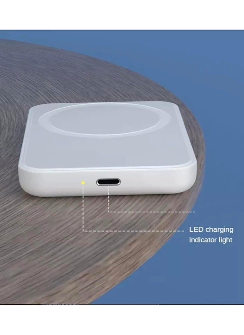 MagSafe Power Bank 5000 mAh – Wireless Portable Charger for iPhone 15/14/13/12 (White) - Image 4