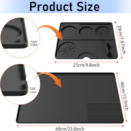 ZJSTRO Silicone Coffee Mat with a removable Tamping Mat for Ninja Luxe Cafe Accessories235x157AntiSlip HeatResistant Coffee Bar Mat for Ninja Luxe Cafe Espresso Machine - Image 3