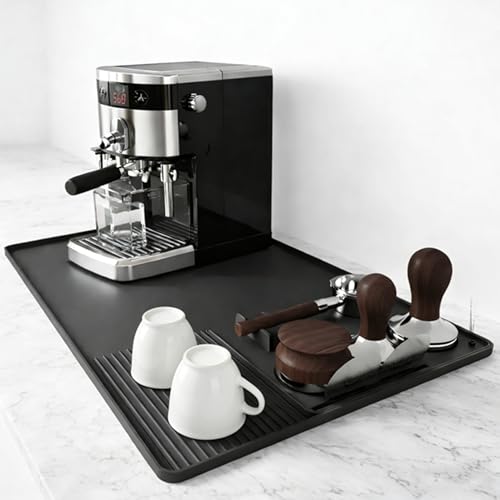 ZJSTRO Silicone Coffee Mat with a removable Tamping Mat for Ninja Luxe Cafe Accessories235x157AntiSlip HeatResistant Coffee Bar Mat for Ninja Luxe Cafe Espresso Machine - Image 1