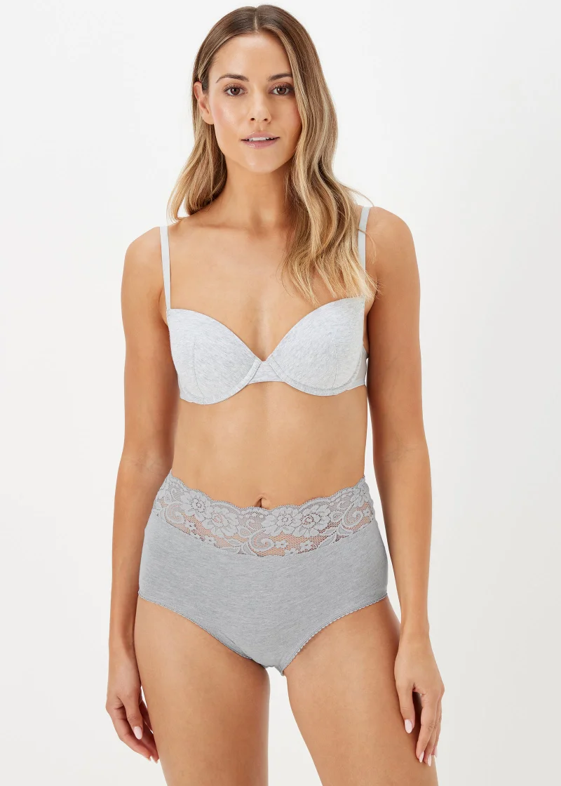 Matalan 4 Pack Multicoloured Lace Trim Full Knickers