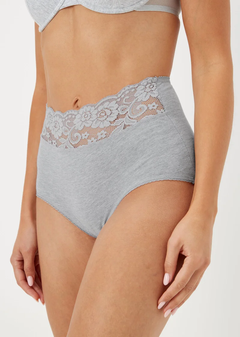 Matalan 4 Pack Multicoloured Lace Trim Full Knickers