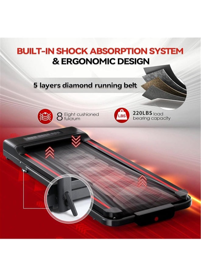 Denzoz Walking Pad Treadmill for Home 3 in 1 Folding Under Desk Treadmill 2.5HP with Remote Control Portable Walking Running Pad Installation Free Running Exercise Machine for Home and Office Fitness  - Image 2