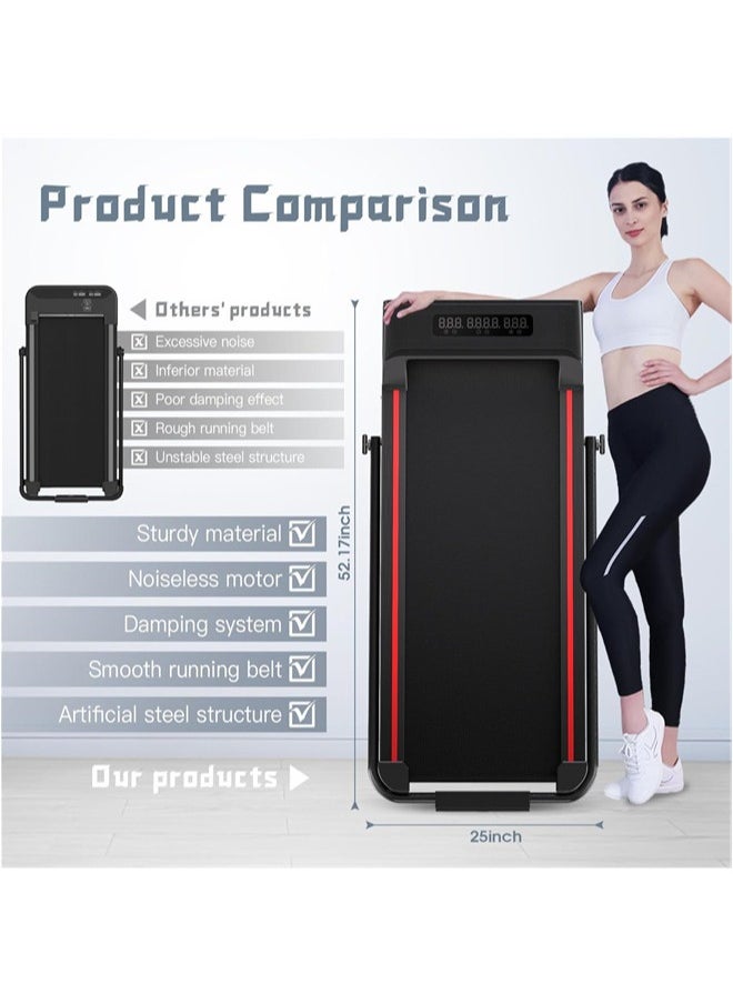 Walking Pad Treadmill for Home 3 in 1 Folding Under Desk Treadmill 2.5HP with Remote Control Portable Walking Running Pad Installation Free Running Exercise Machine for Home and Office Fitness