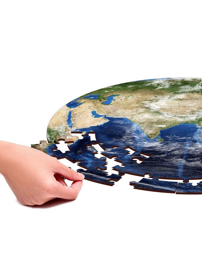 Webby Wooden Earth Jigsaw Puzzle, 60 Pcs, Multicolor - Image 3
