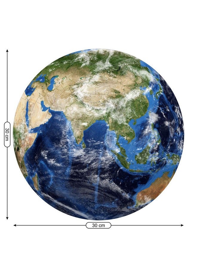 Webby Wooden Earth Jigsaw Puzzle, 60 Pcs, Multicolor - Image 4