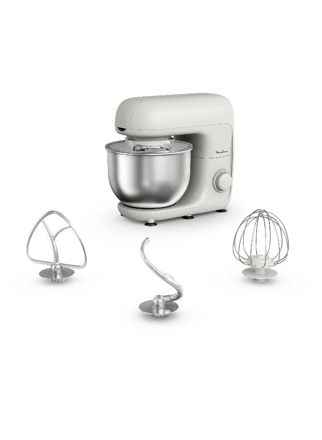 MOULINEX Stand Mixer Bake Essential | Bake Essential | 4.8 L Bowl | Baking Kit | 6 easy-to-use speeds and a pulse function | 800 W | Rise | 2 Years Warranty | QA160127 4.8 L 800 W QA160127 RISE - Image 1