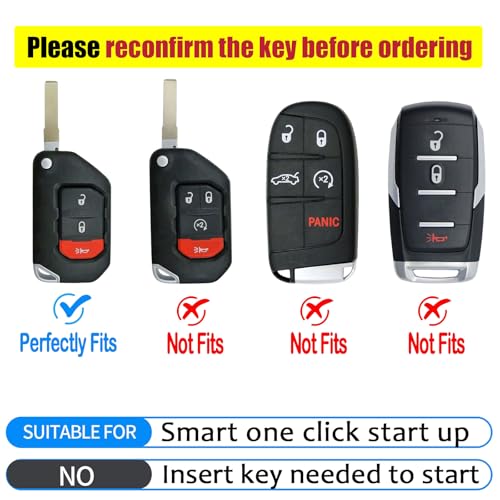 CHATYYD Key Fob Cover for Jeep with Keychain,Soft TPU Key Case for Jeep Wrangler Gladiator Proximity 2018-2024 Car Accessories - Image 2