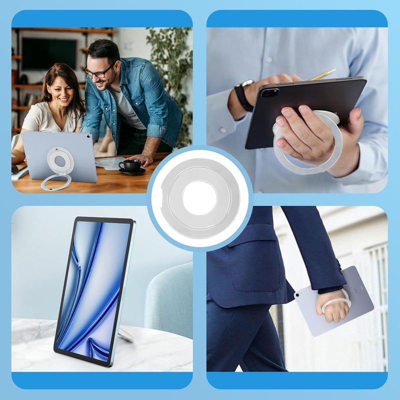 حامل جهاز لوحي عالمي قابل للدوران بزاوية 360 درجة، مقبض مغناطيسي، مناسب لأجهزة iPad Pro، Air، Mini، Galaxy، Fire، Kindle بحجم 6-13 بوصة، وجميع الأجهزة الأخرى. - Image 5