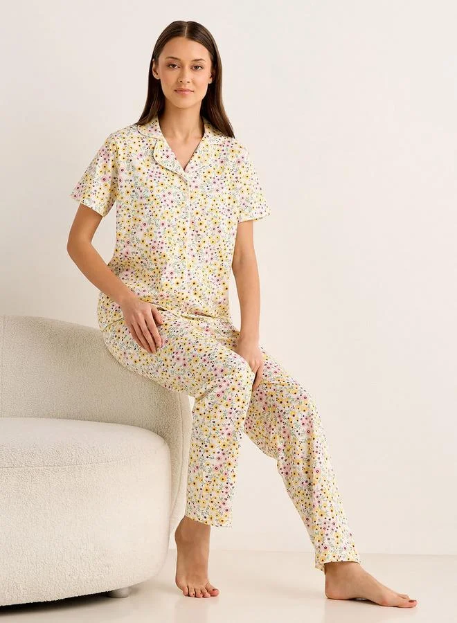 سبلاش فيڤ Pyjama Set Button Down Shirt and Pants