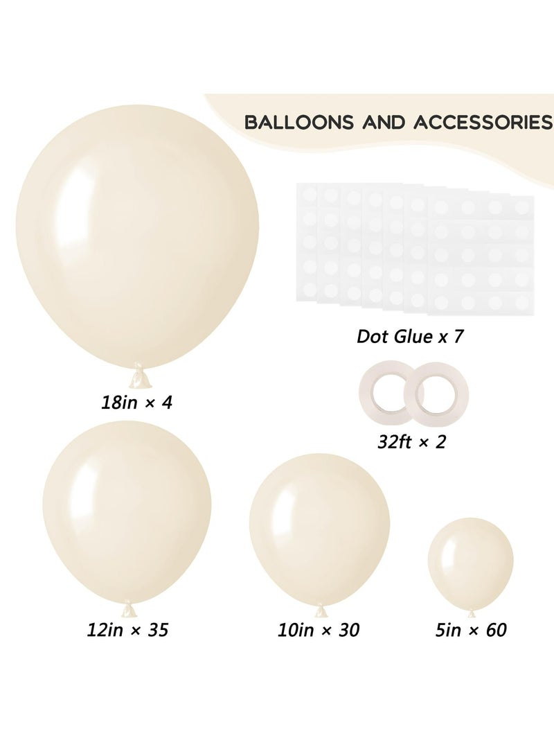 129pcs Ivory white Balloons Different Sizes 18 12 10 5 Inch Latex Balloon Garland Arch for Party Decoration Birthday Gender Reveal Wedding Anniversary Baby Shower Party Supplies - Image 2