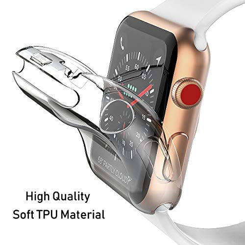 JULK [2-Pack] Julk 38mm Case for Apple Watch Series 3 Series 2 Screen Protector, Overall Protective Case TPU HD Ultra-Thin Cover for iWatch, 2 Transparent - Image 5