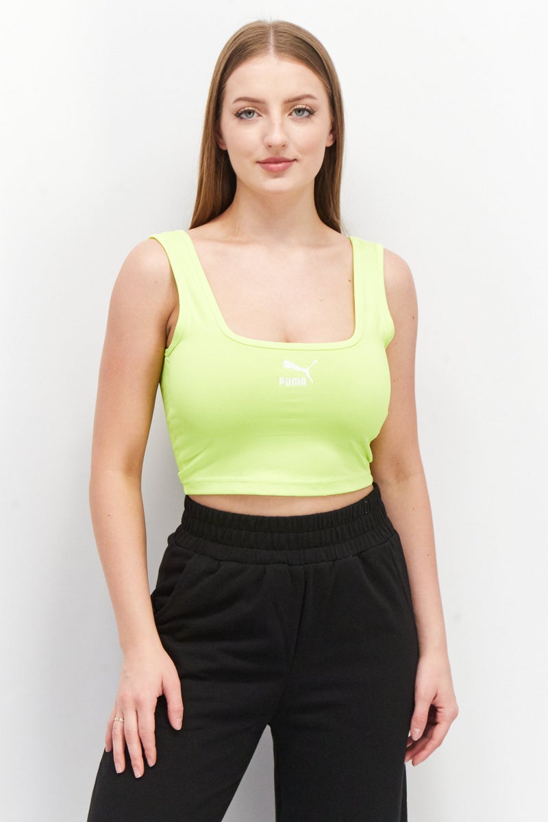 PUMA Women Sportswear Fit Training Tank Top, Lime Green  - Image 1