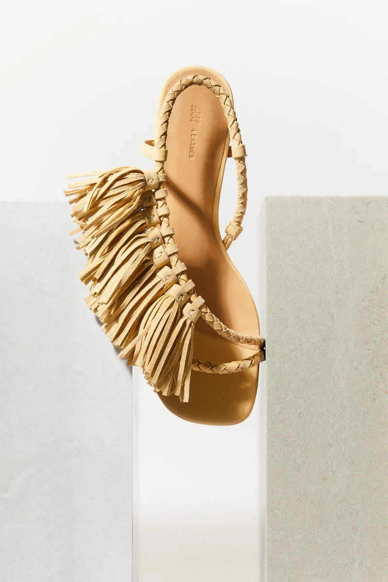 H&M Fringe-trimmed heeled sandals