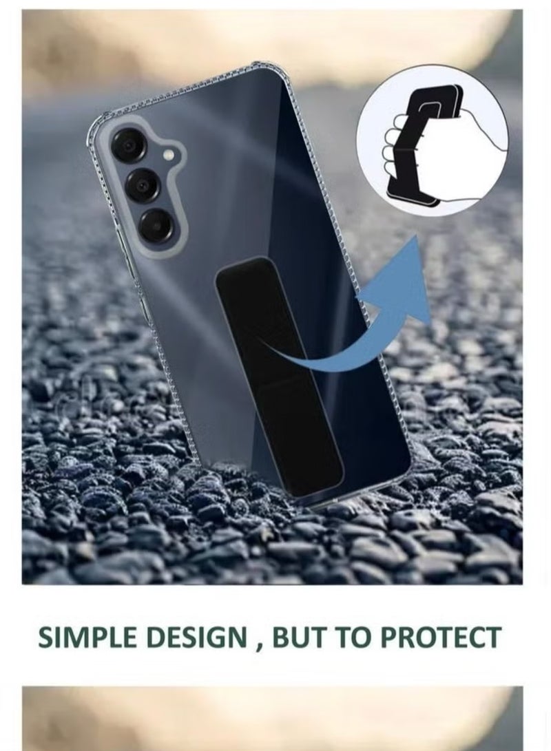 Case Cover For Samsung Galaxy A16 / A16 5G With Magnetic Hand Grip 3 in 1 Clear / Black - Image 2