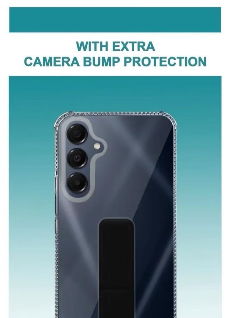 Case Cover For Samsung Galaxy A16 / A16 5G With Magnetic Hand Grip 3 in 1 Clear / Black - Image 4