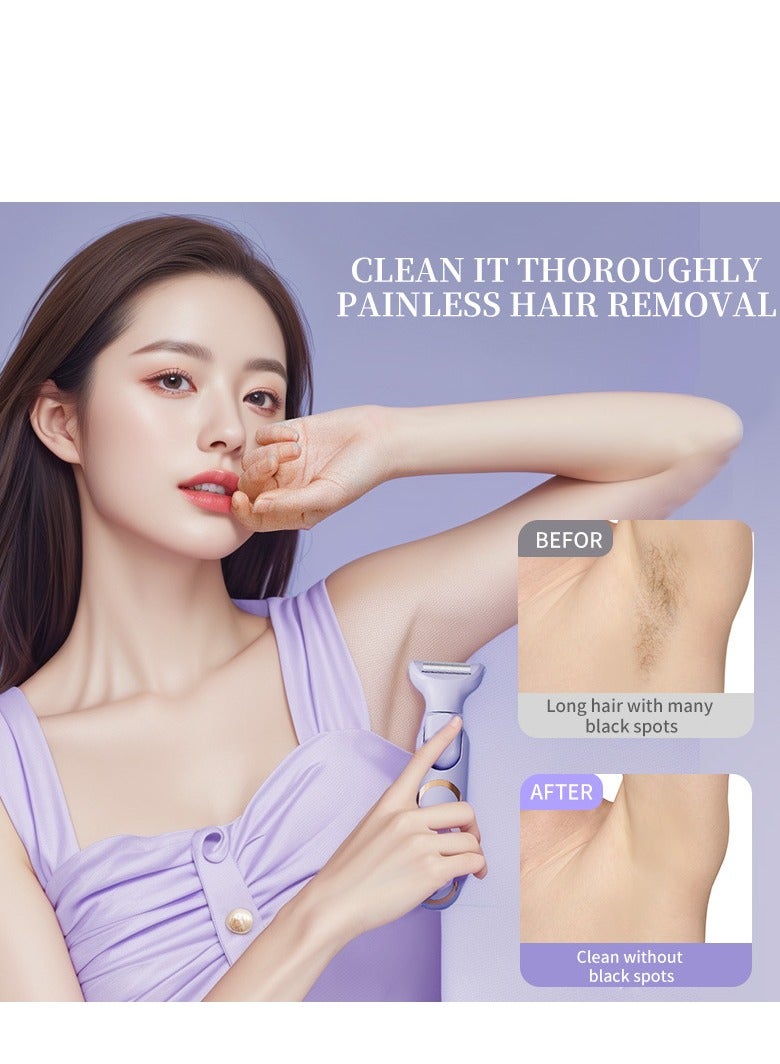 5-in-1 multi-function digital display TYPE-C unisex electric rechargeable waterproof painless hair remover for armpits, legs, arms and body (one piece pink) - Image 5