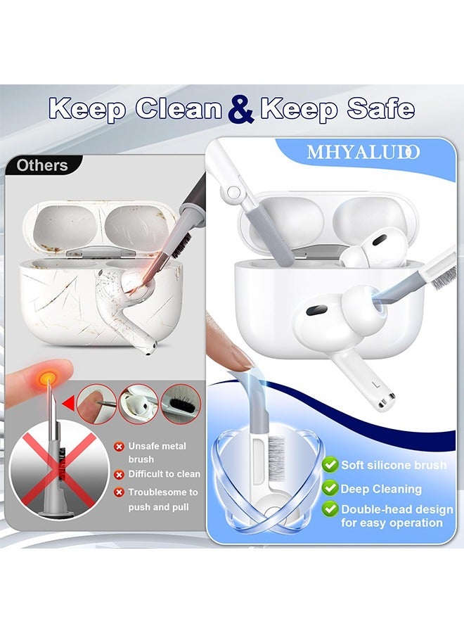 Shockproof TPU Transparent Case for Airpods Pro 2nd Generation with Secure Lock,Compatible with Airpods Pro 2nd/1st Generation Case, Protective Case Cover for for AirPods Pro 2/Pro with Cleaner Kit and Keychain - Image 3