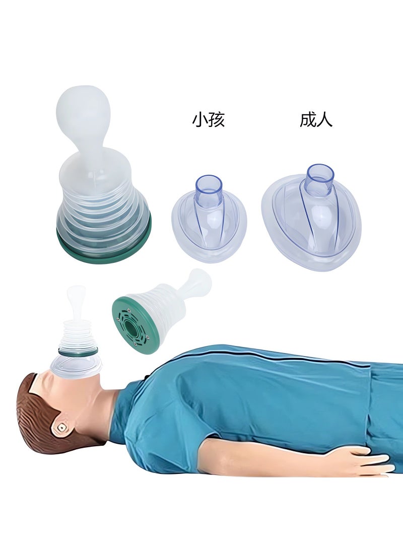 Generic Respiratory trainer suffocation Emergency Rescue Mask artificial heart vital capacity Choking Emergency Device all yellow and blue 
