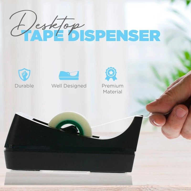 Manaloom Desktop Tape Dispenser - Non-Skid Base - Weighted Tape Roll Dispenser - Perfect for Office Home School (Tape not Included) 2 Pack - Image 2