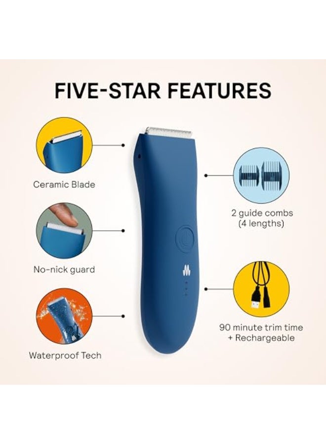 MERIDIAN The Trimmer Original | Body Hair Trimmer for Men & Women | Ocean | Rechargeable and Waterproof Shaver for Pubic Area, Chest, Back, Underarms and Bikini Line, with 2 Guide Combs Included - Image 2