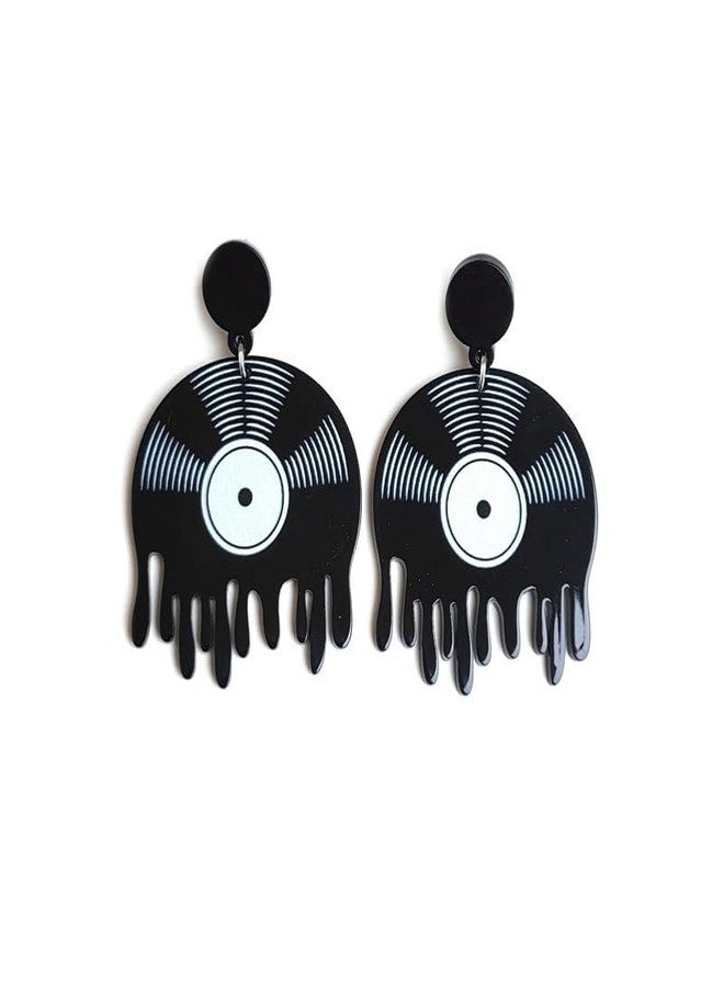 MIAIULIA Vinyl Record Earrings 1950's/80's Retro Music Earrings DJ Earrings Jewelry Melted Record - Image 1