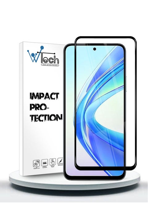 هونر X7b 4G 2023 بريميوم E2E واقي شاشة زجاجي مقوى بغطاء كامل الغراء (MSGECN) - شفاف / أسود
