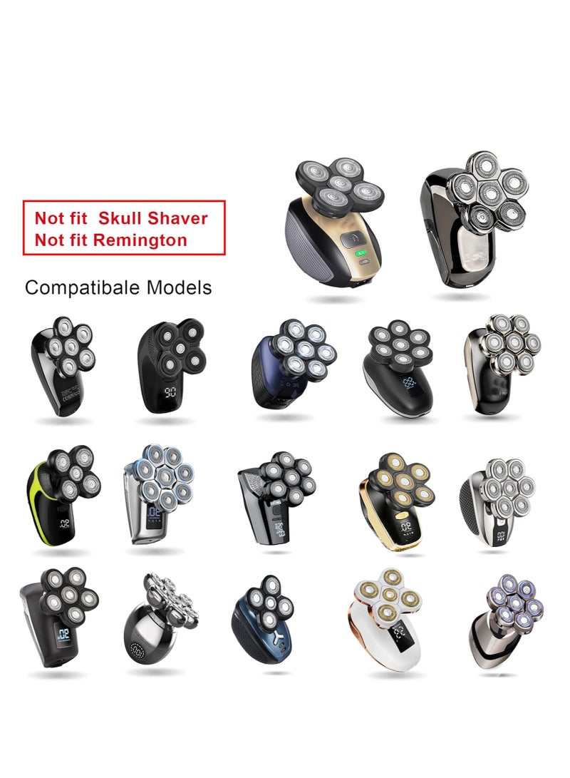 SYOSI 6D Head Shaver Replacement Heads, Head Shavers for Bald Men, Head Shaver Replacement Blade, Bald Head Shavers for Men, Electric Shaver Blades Replacement, Electric Razor for Men(Silver) - Image 3