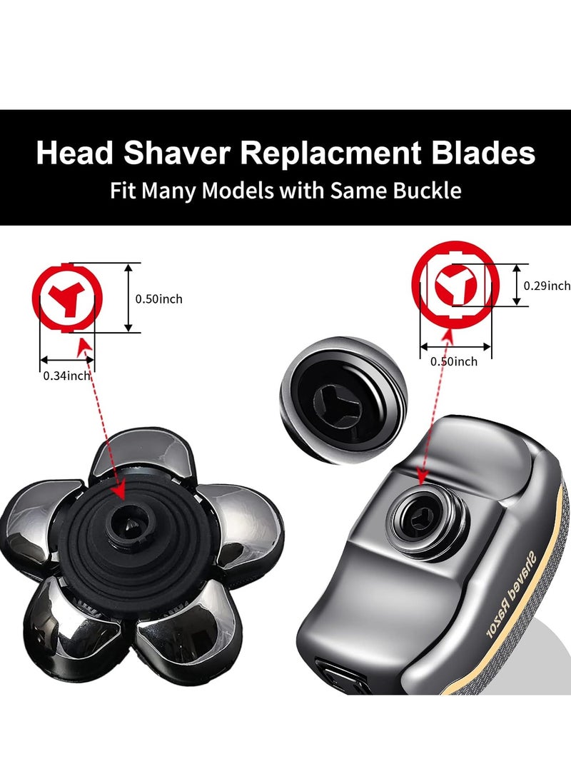 SYOSI 6D Head Shaver Replacement Heads, Head Shavers for Bald Men, Head Shaver Replacement Blade, Bald Head Shavers for Men, Electric Shaver Blades Replacement, Electric Razor for Men(Silver) - Image 4