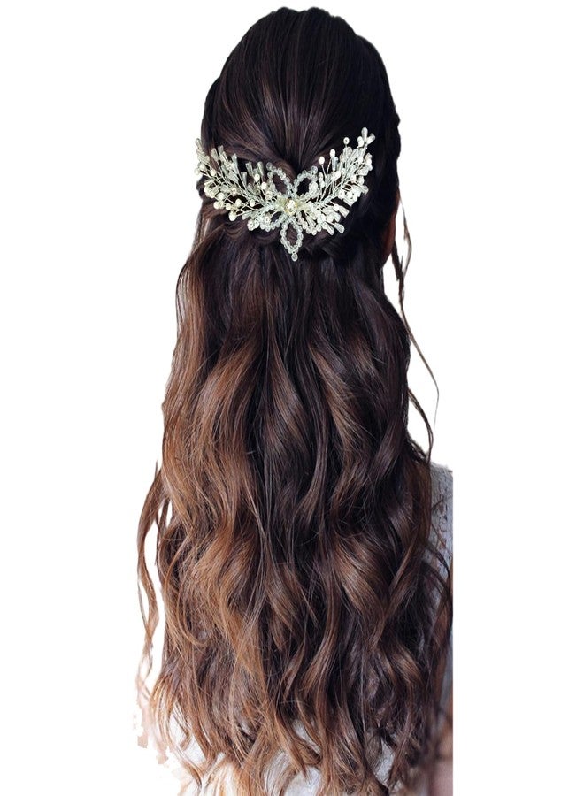 Hair Flare Hair Accessories For Women & Girls, Stylish for Wedding - Artificial Flowers & Pearl Style Juda Bun - Floral Bridal Brooch & Hair Pin, 2757 1 Hair Vein Clip White - Image 5