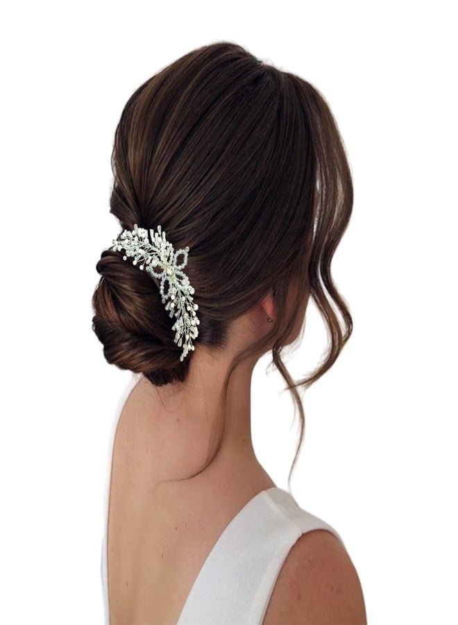 Hair Flare Hair Accessories For Women & Girls, Stylish for Wedding - Artificial Flowers & Pearl Style Juda Bun - Floral Bridal Brooch & Hair Pin, 2757 1 Hair Vein Clip White - Image 1