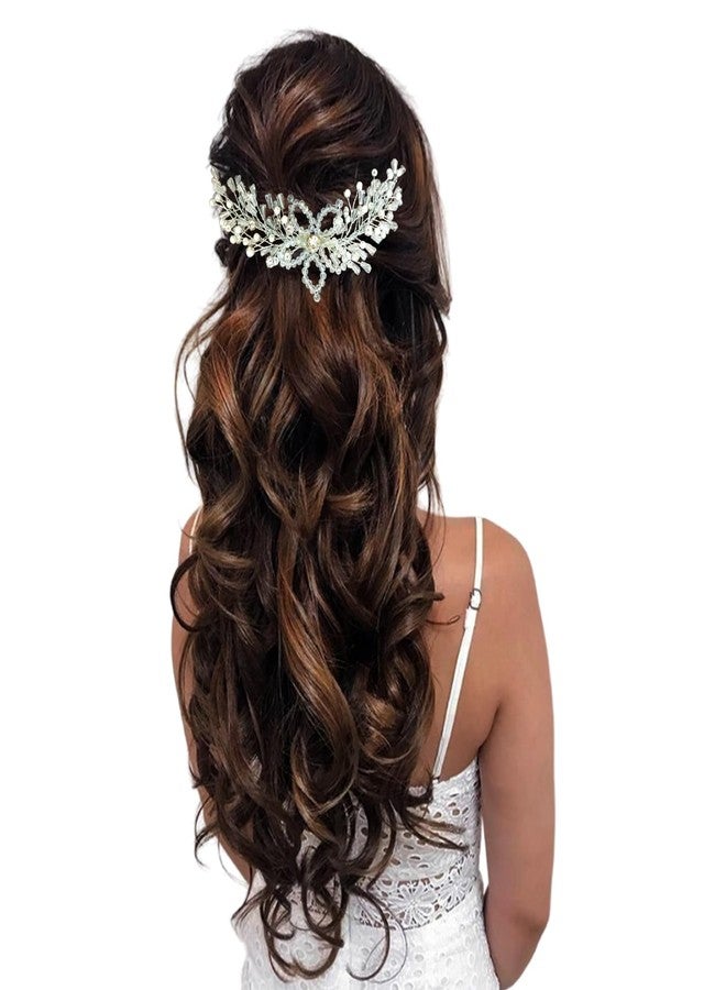 Hair Flare Hair Accessories For Women & Girls, Stylish for Wedding - Artificial Flowers & Pearl Style Juda Bun - Floral Bridal Brooch & Hair Pin, 2757 1 Hair Vein Clip White - Image 4