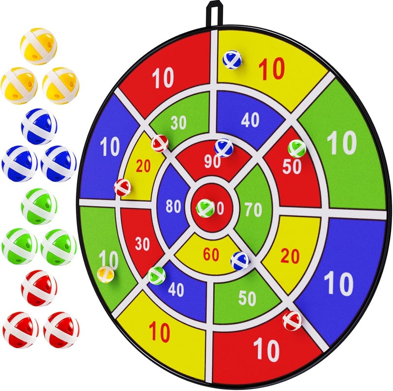 BooTaa 29" Large Dart Board for Kids with 12 Sticky Balls - Indoor/Outdoor Fun - Image 1