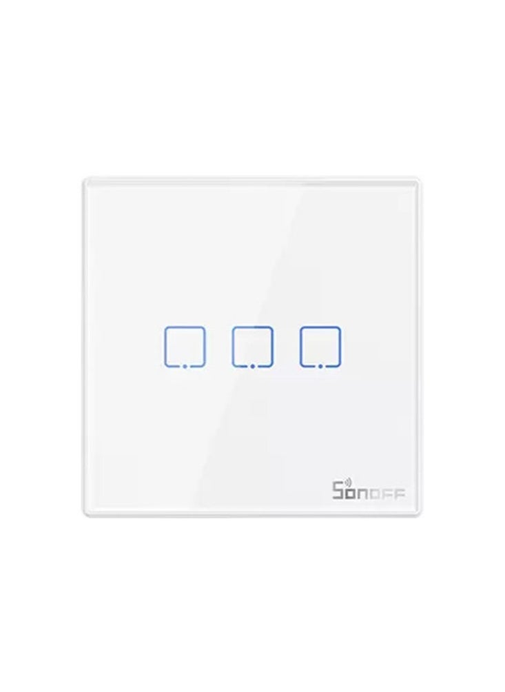 Smart Wall Switch T2EU3C-RF 433MHz Wireless Stick-on 3 Gang 433MHz RF Frequency White