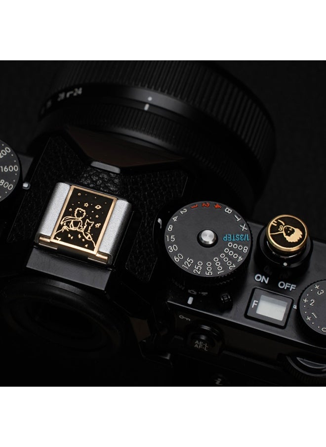Generic - For Nikon ZF Camera Shutter Button XM5 Fuji Xt50xt30 Second Generation X100VI Leica Hot Shoe Accessories-Color:Looking Up At The Starry Sky Brass Set (hot Shoe Cover + Threaded Button) - Image 1