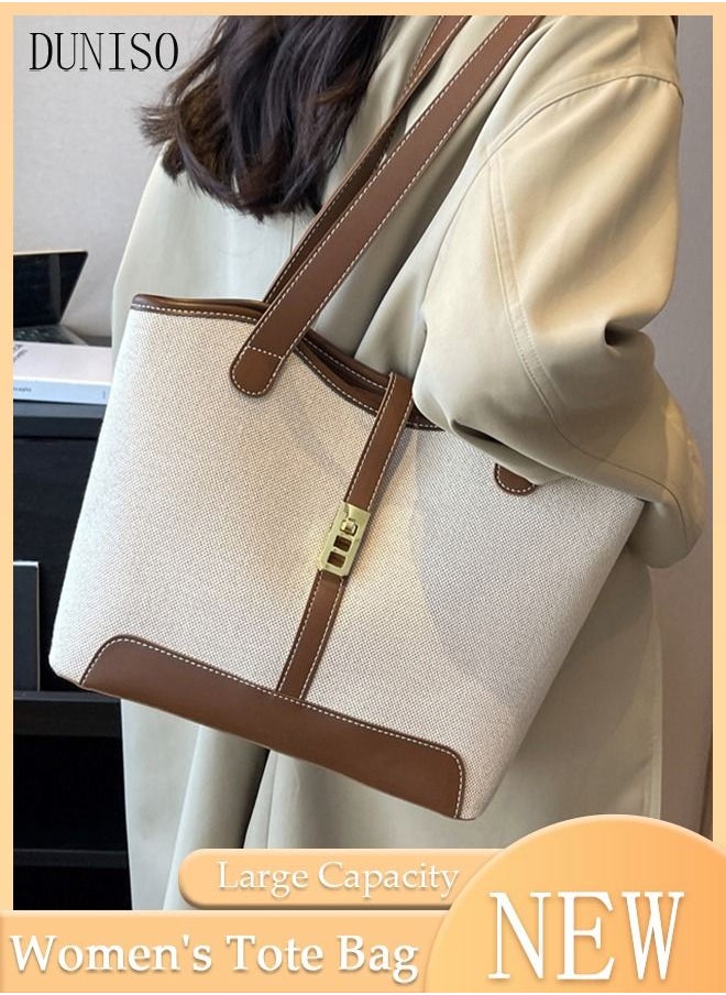 DUNISO - Women's Shoulder Tote Bag Faux Leather Handbag For Women Large Capacity Bucket Bag Fashionable Travel Messenger Shoulder Bag for Ladies Girls College Students - Image 1