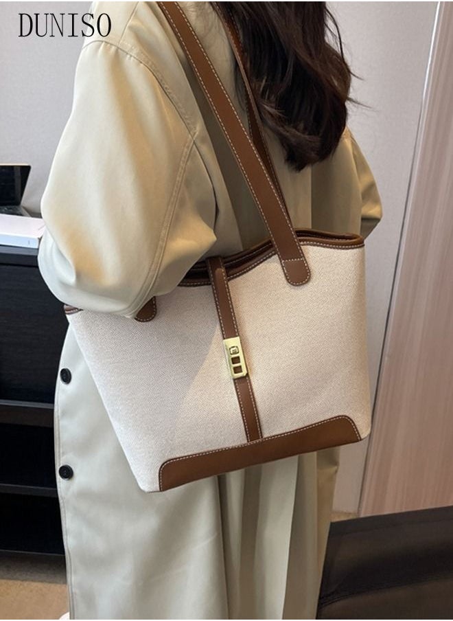 DUNISO - Women's Shoulder Tote Bag Faux Leather Handbag For Women Large Capacity Bucket Bag Fashionable Travel Messenger Shoulder Bag for Ladies Girls College Students - Image 1