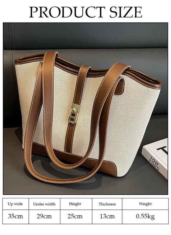 DUNISO - Women's Shoulder Tote Bag Faux Leather Handbag For Women Large Capacity Bucket Bag Fashionable Travel Messenger Shoulder Bag for Ladies Girls College Students - Image 1