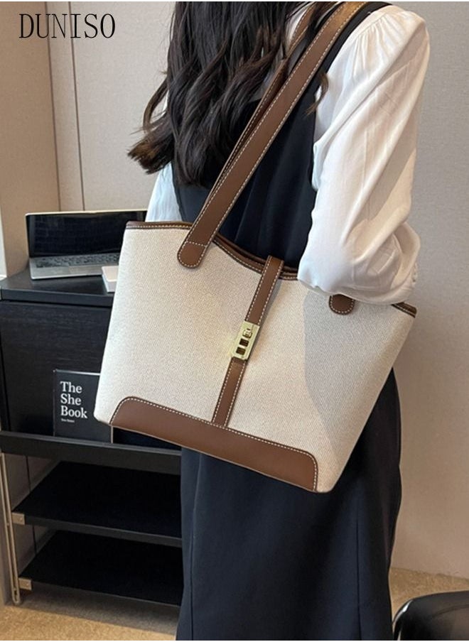 DUNISO - Women's Shoulder Tote Bag Faux Leather Handbag For Women Large Capacity Bucket Bag Fashionable Travel Messenger Shoulder Bag for Ladies Girls College Students - Image 1