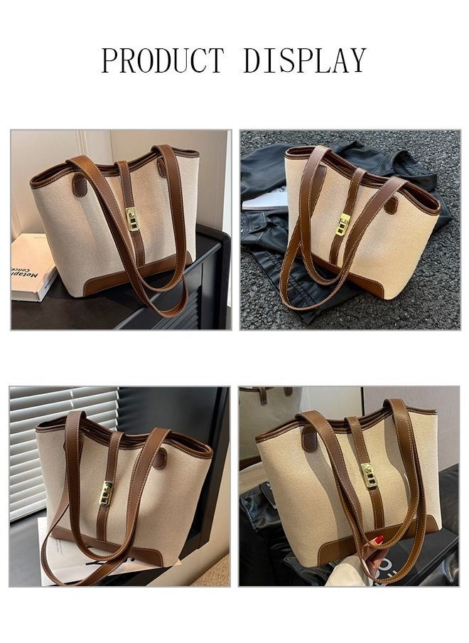 DUNISO - Women's Shoulder Tote Bag Faux Leather Handbag For Women Large Capacity Bucket Bag Fashionable Travel Messenger Shoulder Bag for Ladies Girls College Students - Image 1