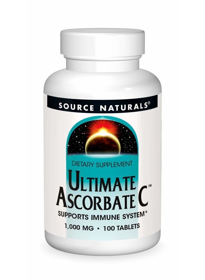 Source Naturals Ultimate Ascorbate C - Vitamin C - 2000 mg Supports Immune System - 100 Tablets - Image 1