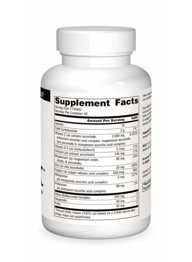 Source Naturals Ultimate Ascorbate C - Vitamin C - 2000 mg Supports Immune System - 100 Tablets - Image 3