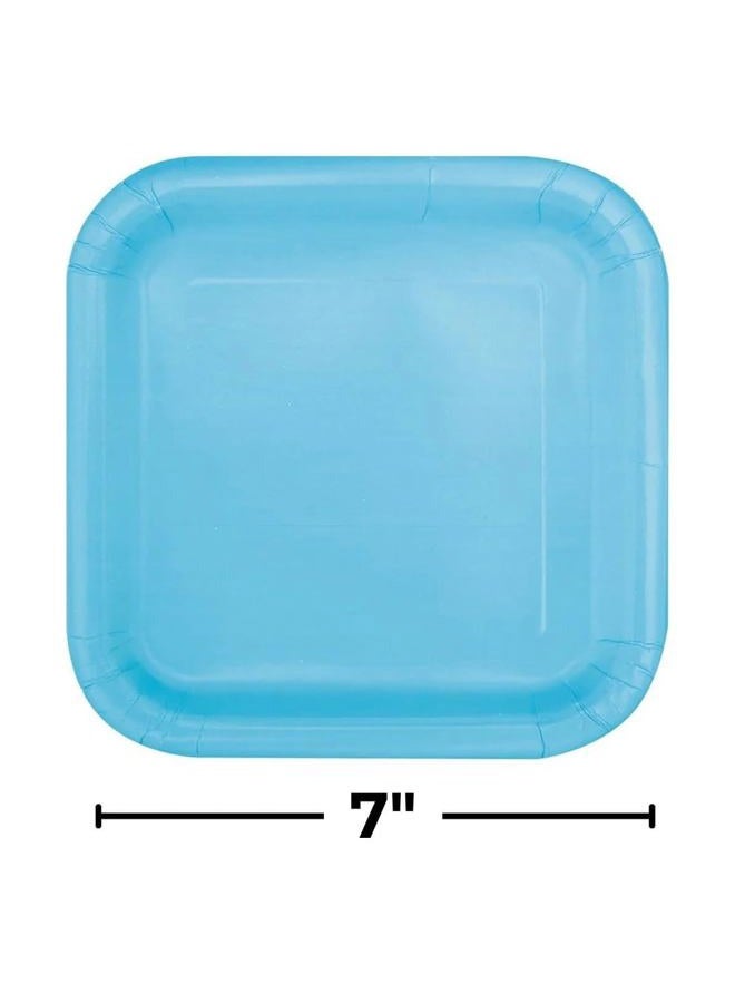 Unique Party Unique 30900 7" Square Dessert Plates | Powder Color Theme | 16ct, Baby Blue, Pack of 16 - Image 2