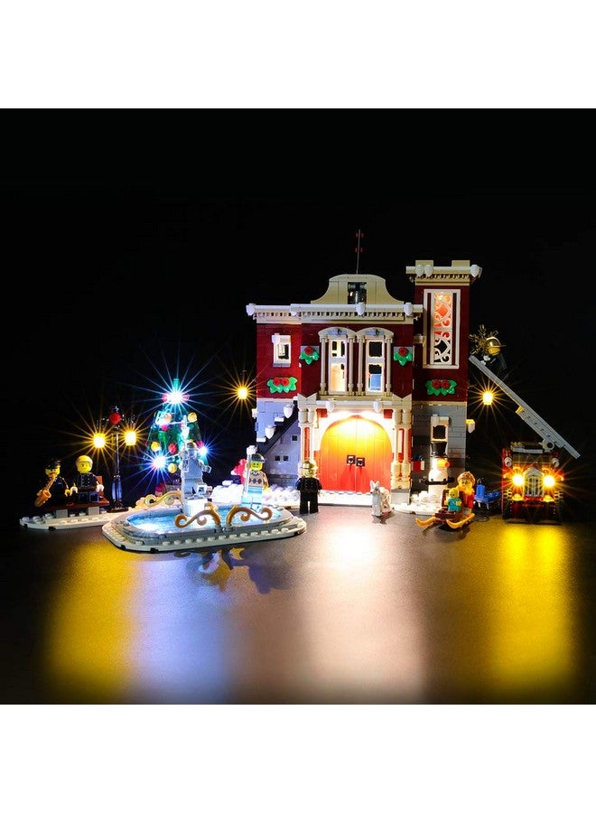 BRIKSMAX Led Lighting Kit For Winter Village Fire Station Compatible With Lego 10263 Building Blocks Model Not Include The Lego Set - Image 1
