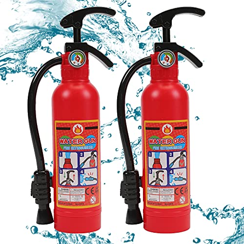 CAZOYEE Water Gun for Kids 2 Pack Fire Extinguisher Water Squirt Toys 550CC Super Range Summer Gift for Swimming Pool Beach Outdoor Water Fighting Play Halloween Cosplay Props for Boys Girls Children - Image 1