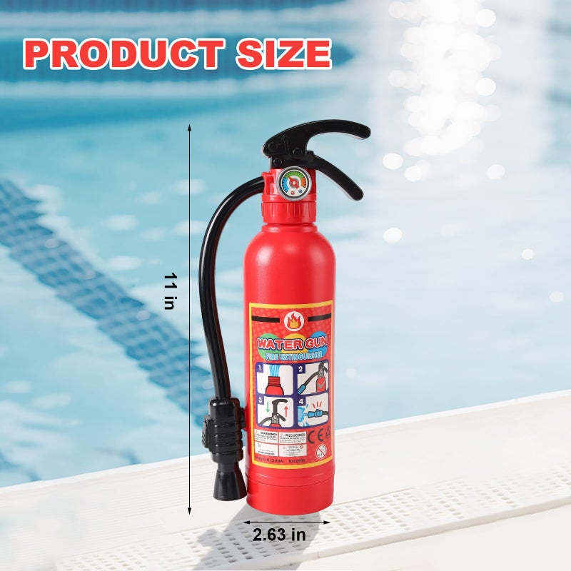 CAZOYEE Water Gun for Kids 2 Pack Fire Extinguisher Water Squirt Toys 550CC Super Range Summer Gift for Swimming Pool Beach Outdoor Water Fighting Play Halloween Cosplay Props for Boys Girls Children - Image 3