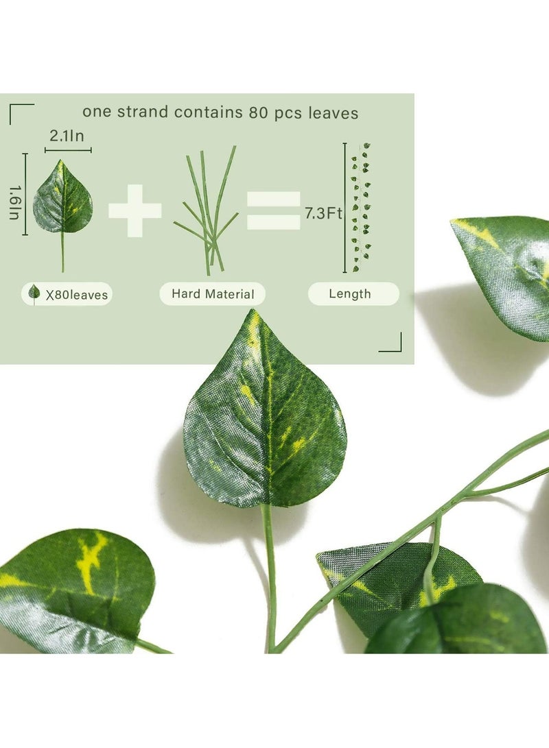 Beone Artificial ivy leaf plants vine, 12 strands 84 feet artificial garlands fake foliage flowers hanging vine for home kitchen garden office wedding party home decor wall decor artificial leaves - Image 3